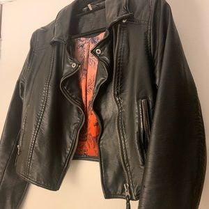 Free People Black Leather Jacket